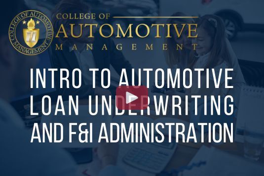 Loan Underwriting and F&I Administration