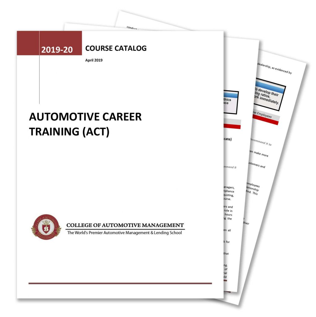 Course Catalog College of Automotive Management