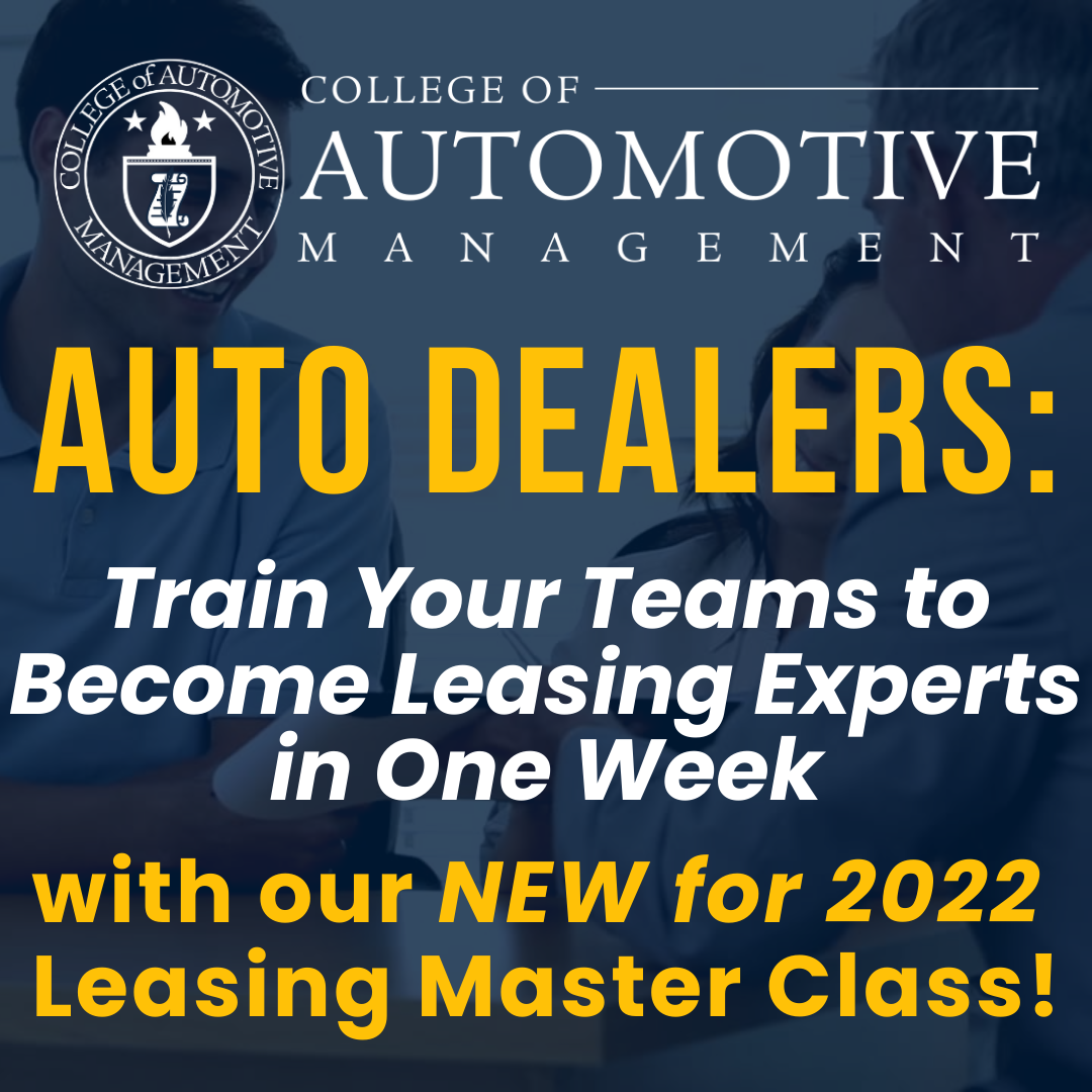 Auto Dealers: Train Your Team to Become Leasing Experts in One Week with our NEW Master Class!