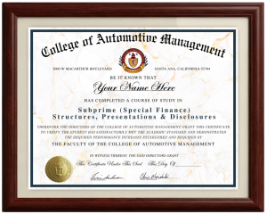 College of Automotive Management finance and lending diploma