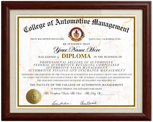 Automotive management certification online diploma