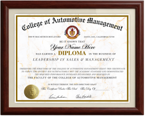College of automotive management sales and general management diploma