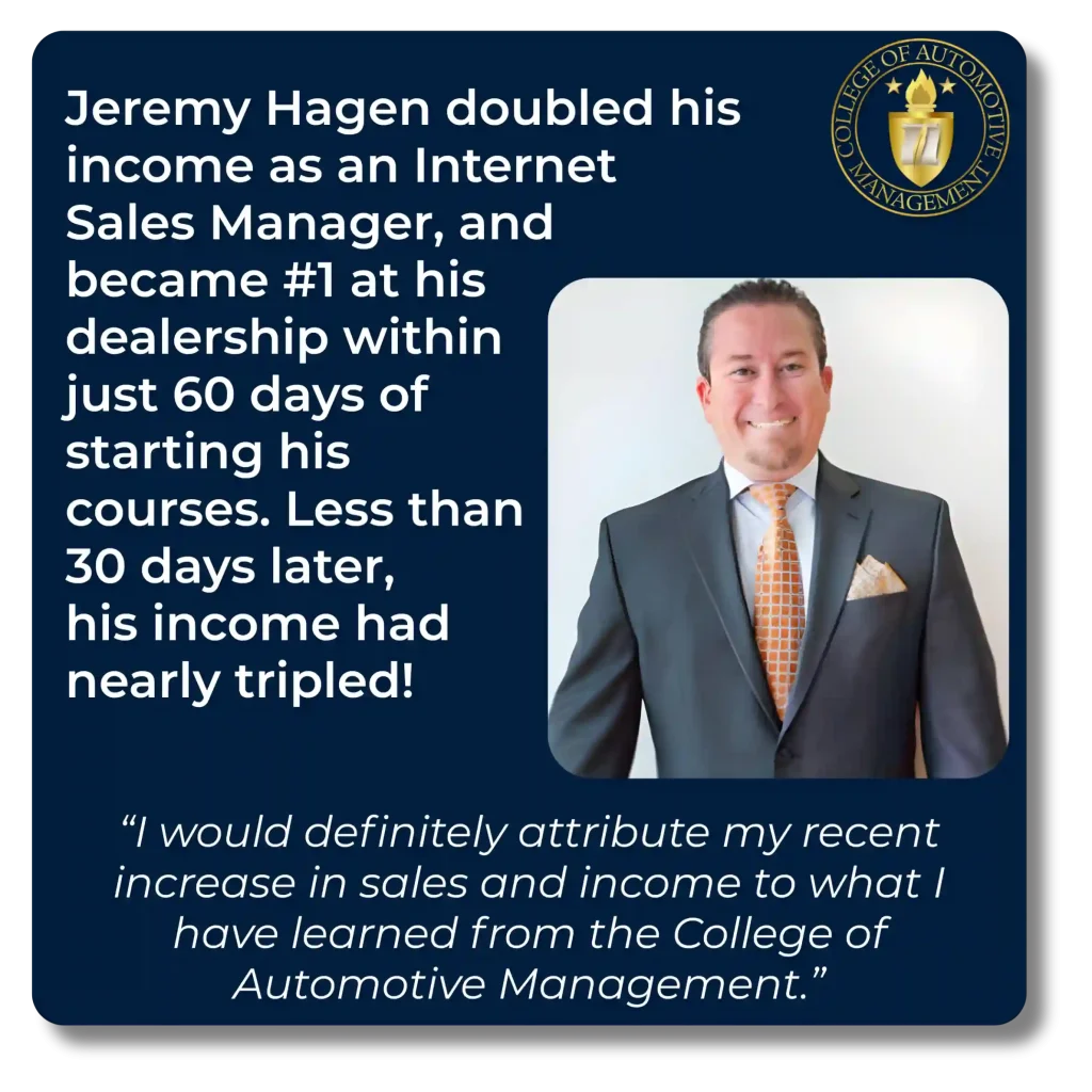 become a sales manager through CAM training