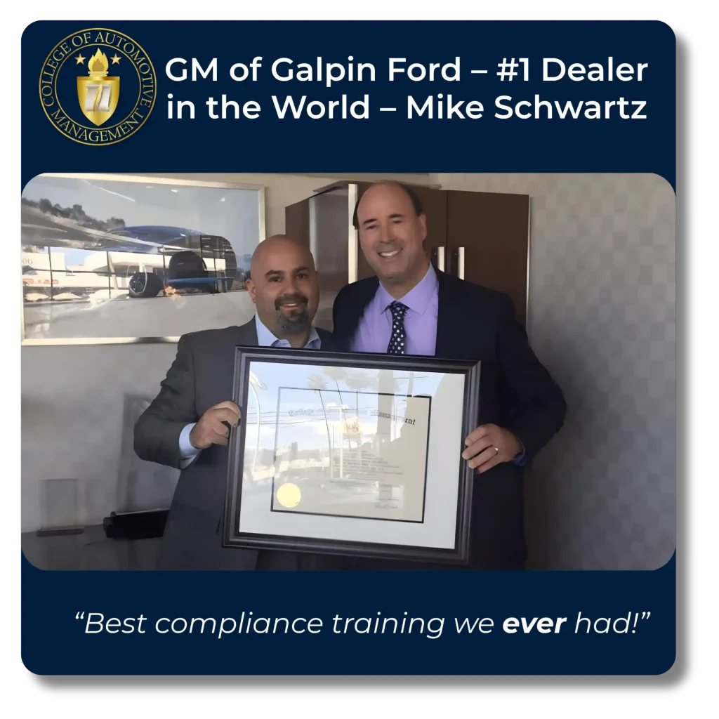 dealerships prefer CAM graduates