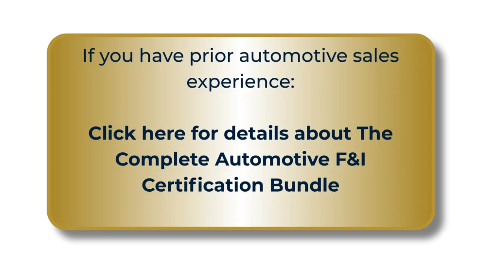 F&I management career bundle cam
