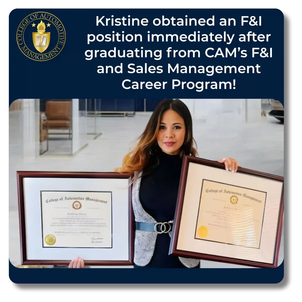 become a finance F&I manager through CAM training