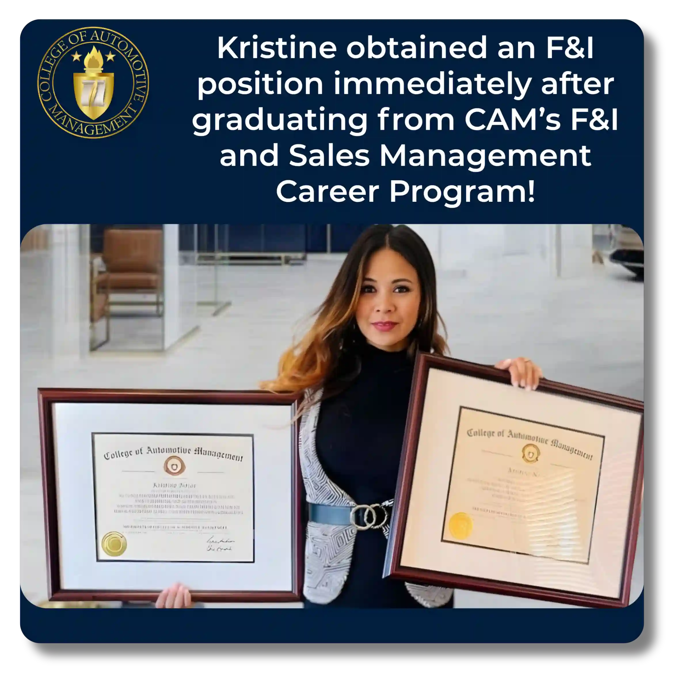 become a finance F&I manager through CAM training