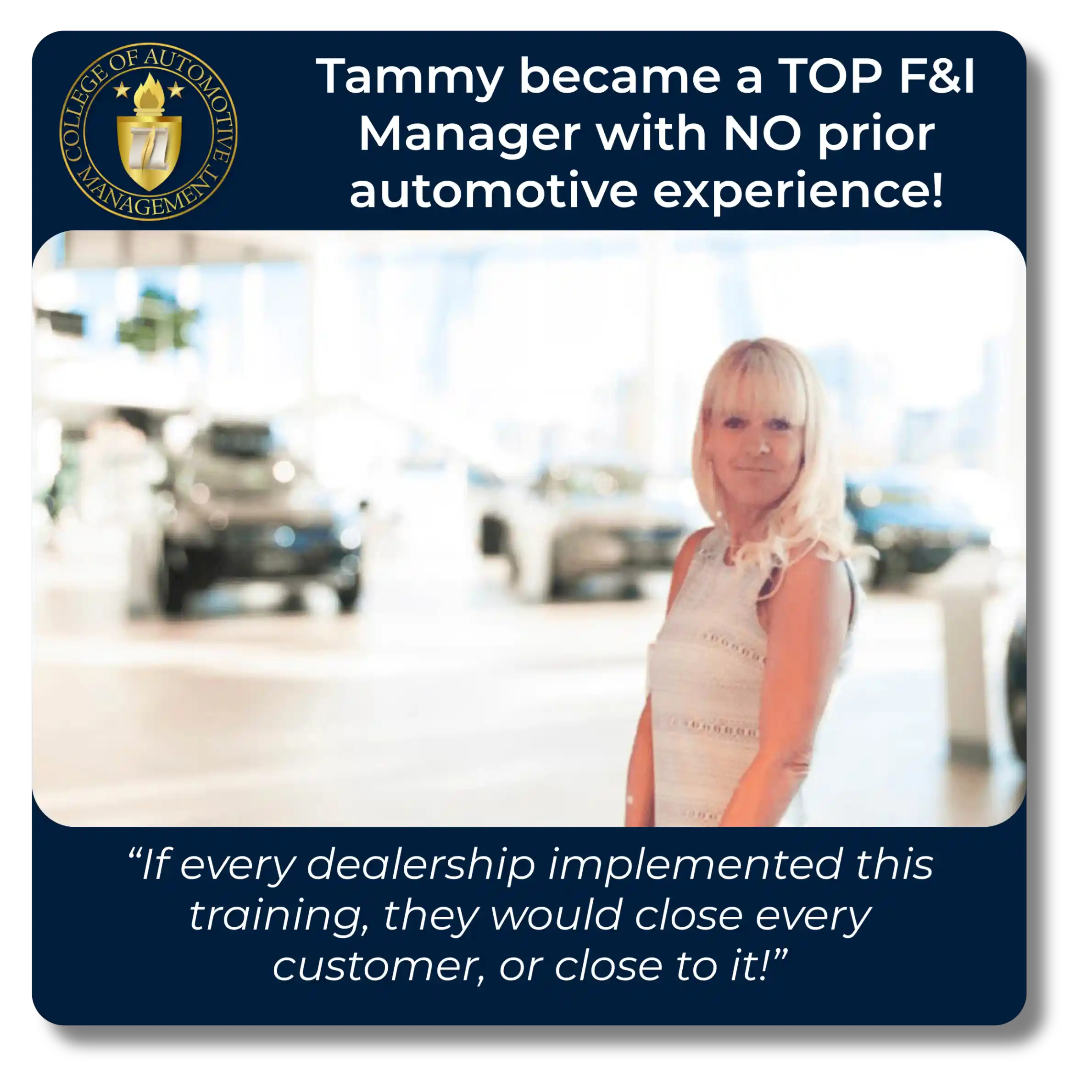 promoted to F&I Manager