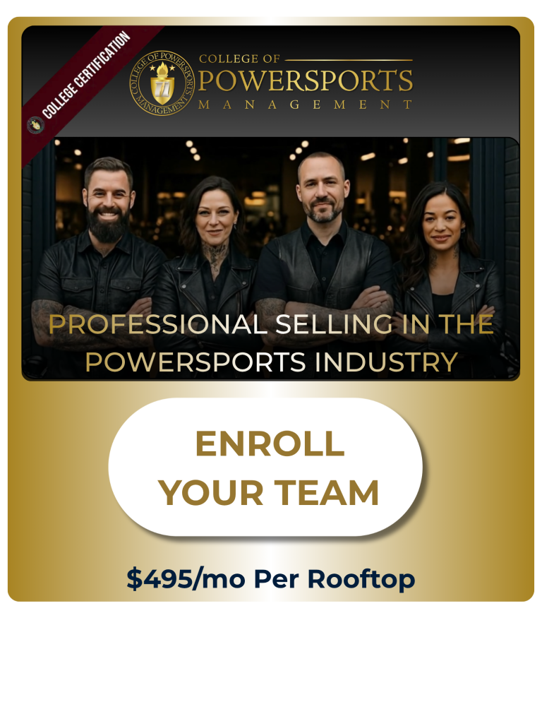 powersports college dealership sales training