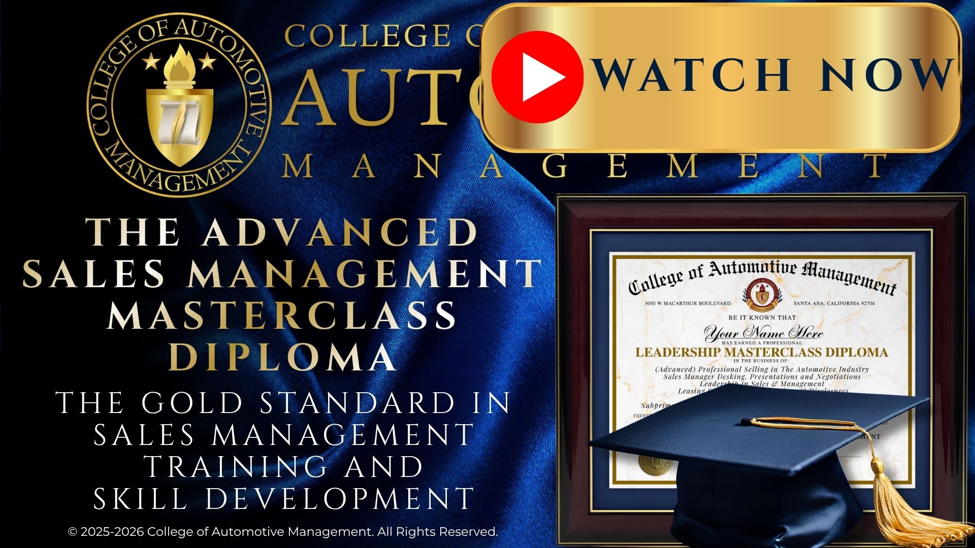 Sales Management Masterclass Diploma at the college of automotive management