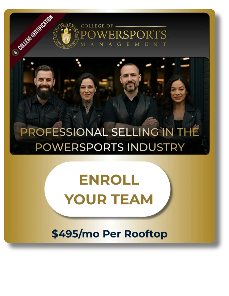 enroll your powersports team in sales training
