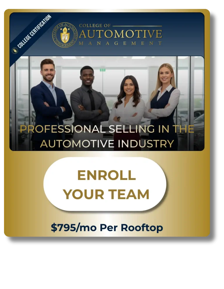 enroll your automotive team in sales training